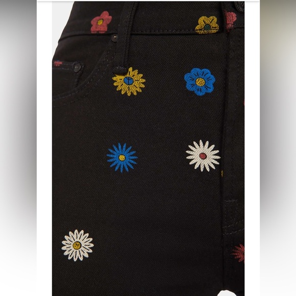 NWT $218 Black Mother The Insider Flood Fresh As A Daisy Jeans 24 - Picture 12 of 16